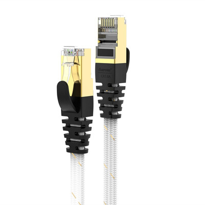 

CAT7 STP Flat Network Patch LAN Cable OFC Core 10Gbps 50u Gold Plated Plug