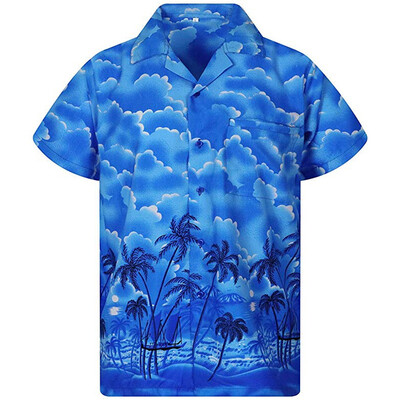 

Toponeto Mens Summer Casual Button Hawaii Print Beach Short Sleeve Quick Dry Top Blouse