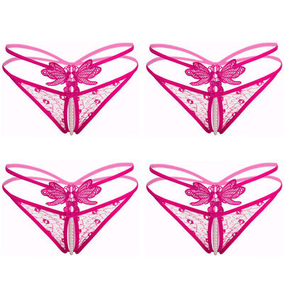 

Toponeto 4PC Women Thong Bragas Sexy Panties Thong Lace Word Pants Briefs Underwear