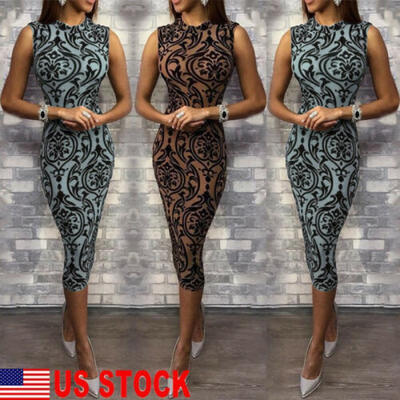

Casual Sleeveless Evening Party Cocktail Short Dress Women Mini Bodycon Dress US