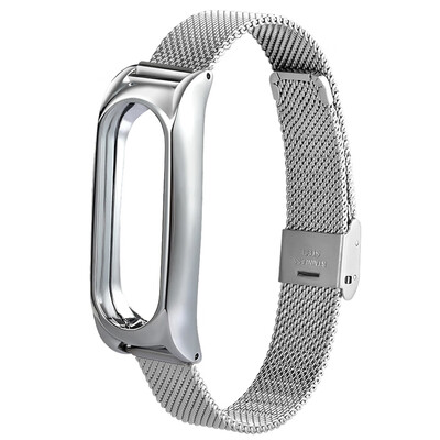 

TAMISTER Stainless Steel Net Strap Magnetic Back Cover Replacement Wristband for Xiaomi Mi Band 2