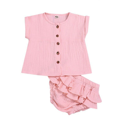 

Newborn Baby Girl 2PCS Kids Ruffle Outfits Clothes Set Tops Shirt Tutu Pants