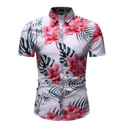 

Tailored Mens Summer Fashion Business Leisure Printing Short-sleeved Shirt Top Blouse