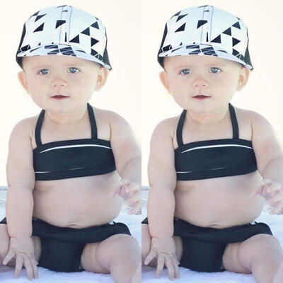 

Kids Baby Girls Striped Tankini Bikini Swimwear Swimsuit Bathing Suit Beachwear