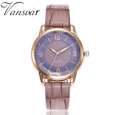 

Vansvar Womens Casual Quartz Leather Watch Analog Ladies Wristwatches relogio feminino reloj mujer bayan kol saati Clock 533
