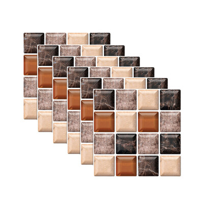 

Siaonvr 6pcs Tile Mosaics Tile Stickers Kitchen Bathroom Personality Anti-Tile Stickers