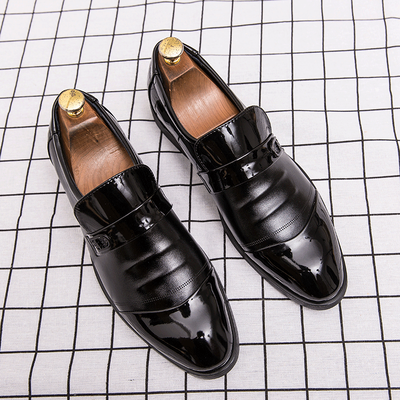 

Mens summer new versatile business dress casual shoes mens British pointed casual Korean version of the set of mens shoes