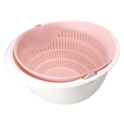 

Toponeto Double Drain Basket Bowl Washing Kitchen Strainer Noodles Vegetables Fruit
