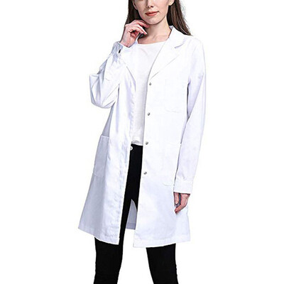 

Unisex Solid Button Down Medical Doctor Laboratory Coat White Nursing Clothes