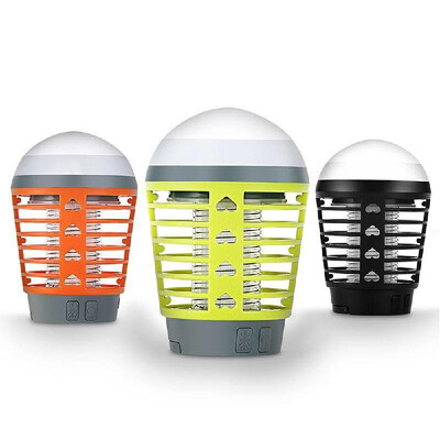

2-in-1 Electric Lamp Waterproof Camping Lantern USB Rechargeable Zapper Light