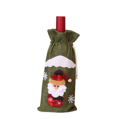 

1pcs Christmas Red Wine Bottle Cover Bags Snowman Santa Claus Xmas Decorations