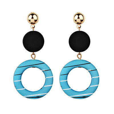 

Exaggerated Temperament Long Earrings Stripes Acrylic Fashion Simple Geometric Charm Earrings For Women