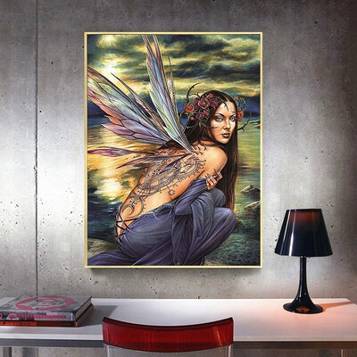 

Kirin 5D Diamond Painting Fairy Diamond Mosaic Full Layout Girls Diamond Embroidery Nature Picture Of Rhinestones Home Decoration