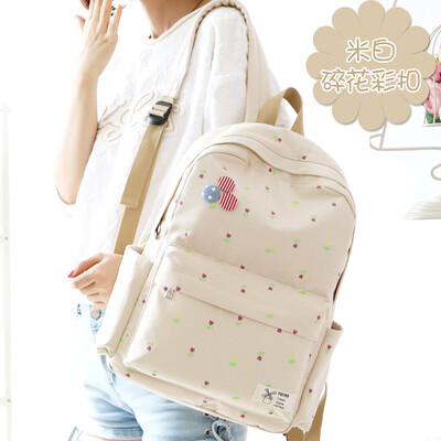 

Canvas bag female backpack primary school junior high school junior high school simple Korean Mori campus backpack tide large capa