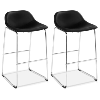 

Set of 2 PU Leather Pub Barstools Dining Side Chairs
