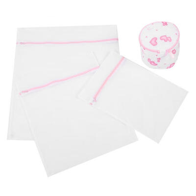 

Greensen 4Pcs White Thickened Laundry Washing Mesh Bag Socks Bra Underwear Clothes Wash Bag