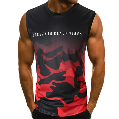 

Toponeto Mens Casual Slim Letter Printed Sleeveless Tank Top T Shirt Top Blouse