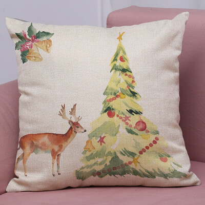 

Siaonvr New Christmas Cotton Linen Pillow Case Sofa Cushion Cover Home Decor