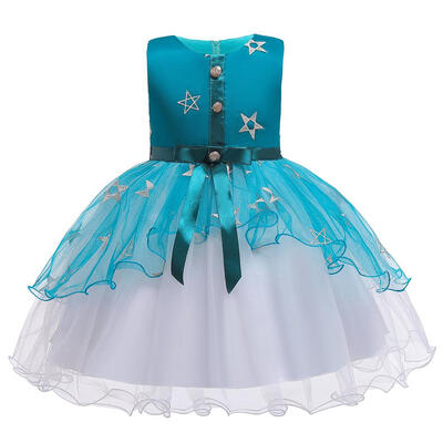 

Girls Bowknot Decor Dress Sleeveless Children Mesh Princess Tutu Dresses