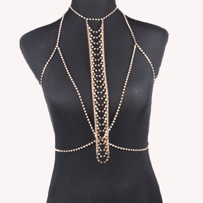 

European&American Diamond Chain Style Female Rhinestone Body Sexy Bra Chain