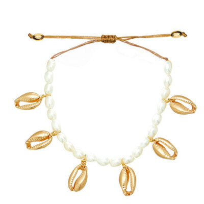 

statement Freshwater Natural pearls Puka cowrie sea Shell Bracelet beads women baroque bijoux coquillages jewelry 2019
