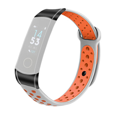 

〖Follure〗Black Connector Silicone Two-Color Watch Band Wrist Strap For Huawei Honor 4