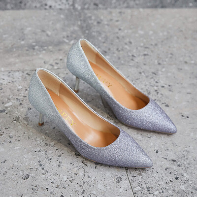 

High-heeled shoes women 2019 spring&autumn new sexy thin heel pointed shallow mouth womens shoes gradually changing wedding s