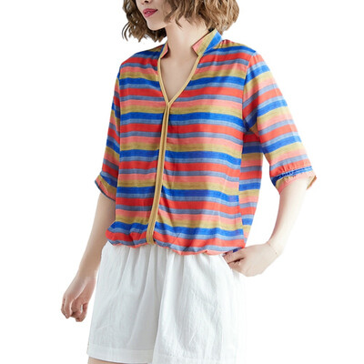 

Women shirt 2019 New Women Summer Autumn Tops And Blouses Shirt Plus Size Long Sleeve Striped Print Women chiffon Blouse