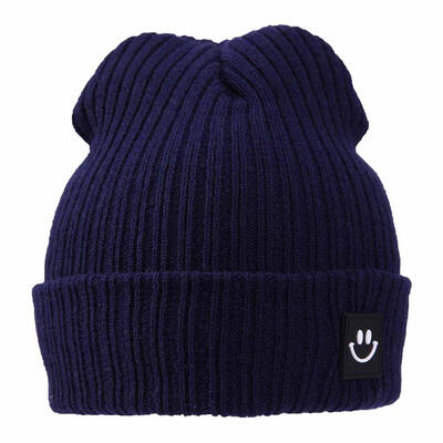 

Winter Warm Children Comfortable Knitted Hat Smile Face Solid Cap Beanie