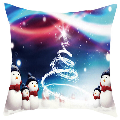 

Tailored Merry Christmas Short Plush Pillowcase Sofa Pad Set Home Decoration 18x18 Inch