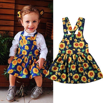 

Kids Baby Girls Princess Flower Sleeveless Dress Overalls Sundress Clothes 6M-5T