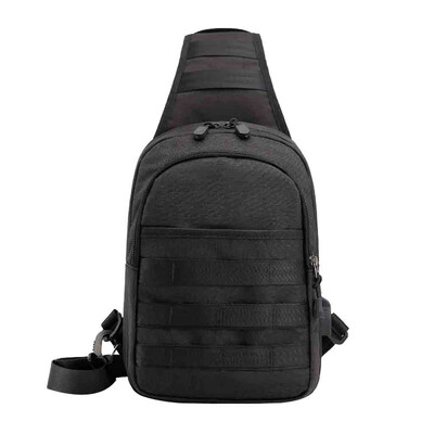 

Tailored Men Anti-Theft USB Bag Chest Bag Oxford Cloth Outdoor Shoulder Bag Messenger Bag