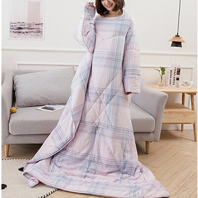 

Toponeto Multifunction Lovers Winter Warm Long Sleeve O-Neck Suit Print Thicken Blanket