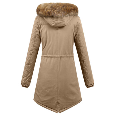 

Toponeto Women Winter Warm Thick Outerwear Hooded Coat Cotton-padded Jacket Plus Size