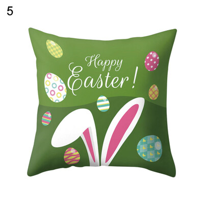 

Happy Easter Rabbit Bunny Egg Pillow Case Sofa Bed Car Cafe Office Cushion Cover