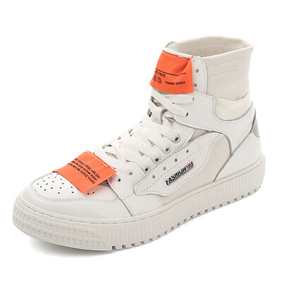 

Autumn new leather canvas shoes mens high-top casual Martin boots