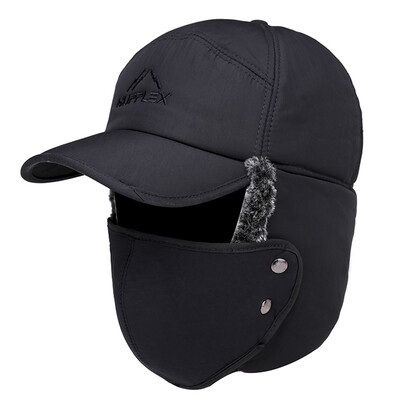 

New Men Winter Hat Face Snow Cap Windproof Baseball Cap Thick Warm Casual Earmuffs Cap