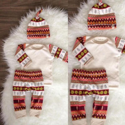 

3pcs Newborn Toddler Kids Girl T-shirtLong Pants Outfits Clothes Set 0-18M UK