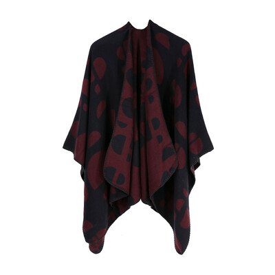 

Toponeto Women Winter Knitted Cashmere Poncho Capes Shawl Cardigans Sweater Coat