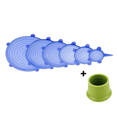 

6Pcs Extensible Stretch Lid Reusable Airtight Food Bowl Suction Stretchy Cover