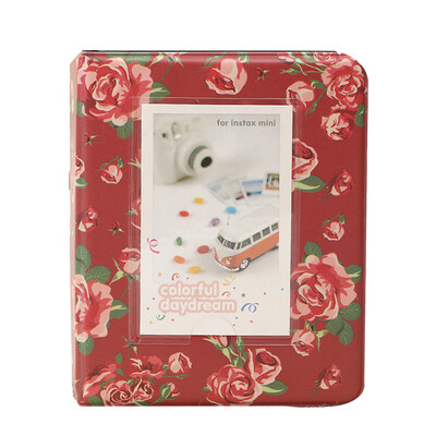 

Standard 3in Centerfold Photo Album PU 64 Pockets Albums Photos Storage Case Floral Memory Souvenir