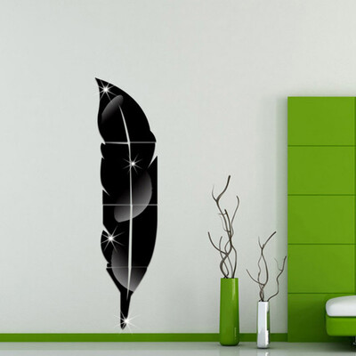 

〖Follure〗Removable Feather Mirror Wall Stickers Decal Art PVC Home Room Decoration DIY