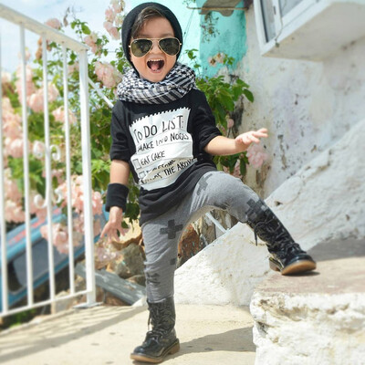 

Newborn Toddler Infant Baby Boys Letter T shirt Tops Pants Outfits Clothes Set