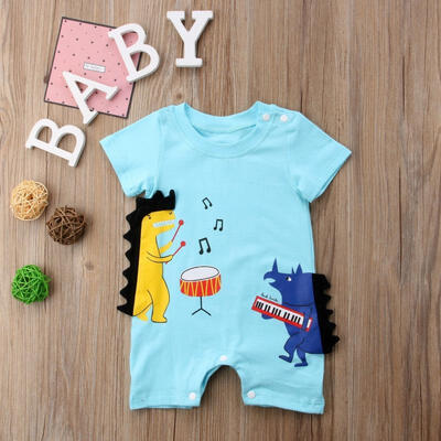 

Newborn Cartoon Toddler Baby Boy Girl Dinosaur Romper Jumpsuit Clothes Outfits