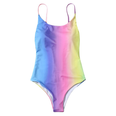 

Colorful Backless One-piece Ombre Swimwear