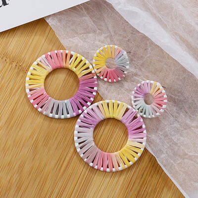 

Flashbuy Rattan Statement Earrings for Women Round Handmade Rafite Earrings Pendientes Fashion Girls Jewelry Party Accessories