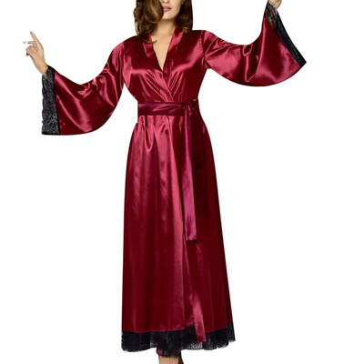 

Toponeto Women Sexy Silk Kimono Dressing Gown Bath Robe Babydoll Lingerie Set Nightdress