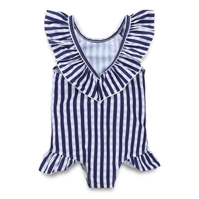 

One Piece Swimsuit Plaid Swimwear Ruffle Girls Kids Sleeveless Jumpsuit