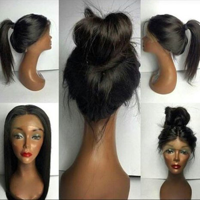 

Pre Plucked 360 Lace Frontal wig 10-24" With Baby Hair Brazilian Non Remy Hair Straight for black women