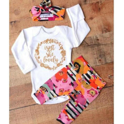 

Newborn Baby Girls Cotton Clothes Romper Bodysuit Jumpsuit Striped Pants Outfit